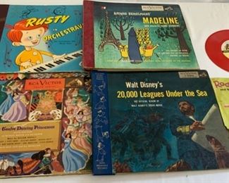 CLEARANCE  !  $4.00 NOW, WAS $12.00..........Madeline, Walt Disneys 20,000 Leagues Under the Sea and more Vintage Children's Records (C042)