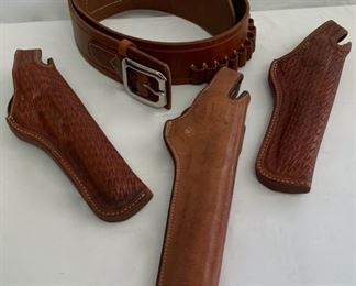 HALF OFF !  $50.00 NOW, WAS $100.00..........2 Old West Holsters and Bianchi with Leather Belt (C016)