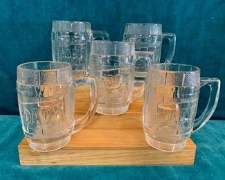 HALF OFF !  $20.00 NOW, WAS $40.00..............5 Large Dad's Root Beer Mugs (M241)
