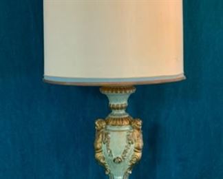 HALF OFF !  $12.50 NOW, WAS $25.00...........HUGE Vintage Cherub Lamp 43" tall , very good condition may have a few very small spots missing paint (M329}