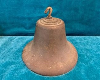 HALF OFF !  $12.50 NOW, WAS $25.00......................Heavy Large Antique Bell 4" tall (M292)