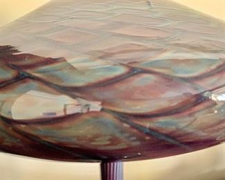 Detail; Joe Clearman art glass lamp