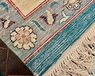 Detail; reverse; hand woven rug
