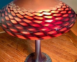 Detail; Joe Clearman art glass lamp