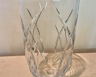 $40 - Large crystal vase; 14” high