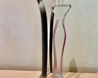 $125 - Signed, Princ art glass sculpture; 18” H