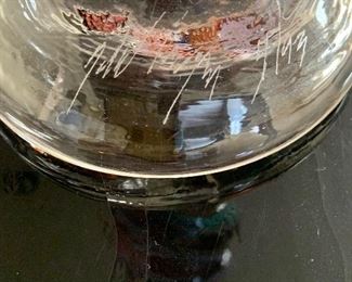 Detail; art glass candle holders