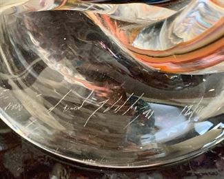 Detail; art glass menorah