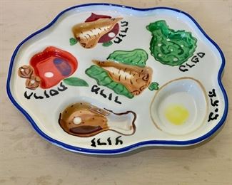 $30 - Painted Seder Plate; 11.5” x 9.5”