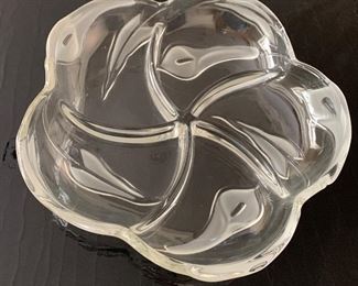 $30 - Glass Divided Tray ; 12” Diameter