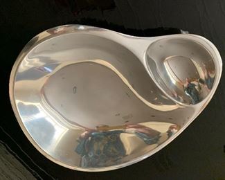 $20 - Nambe divided server; approx 10” x 12”