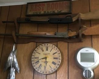 Winchester shotgun , pellet gun , car hood ornament 