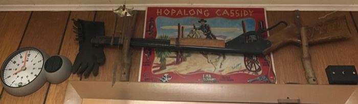 Red Rider BB gun, Hopalong Cassidy placemat. 