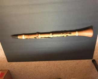 1835-1881 early boxwood clarinet, made by C. Peloubet, famous instrument maker from New York