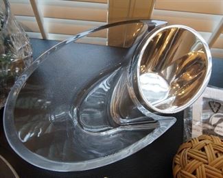 Nambe Crystal and Stainless Dish 