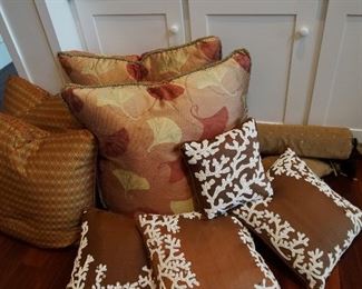 Silk and beaded Pillows