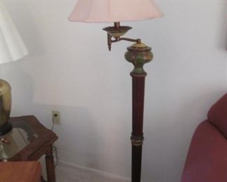 Antique Floor Lamp, Marble Trim