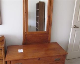 Antique Dresser/Mirror, 42" X 18" X 75" (including mirror)