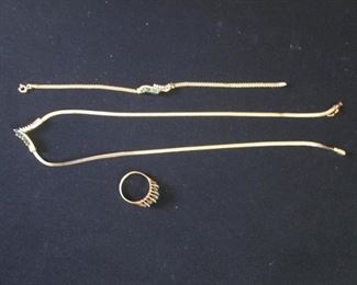 Ring-10K, Necklace & Bracelet-14K