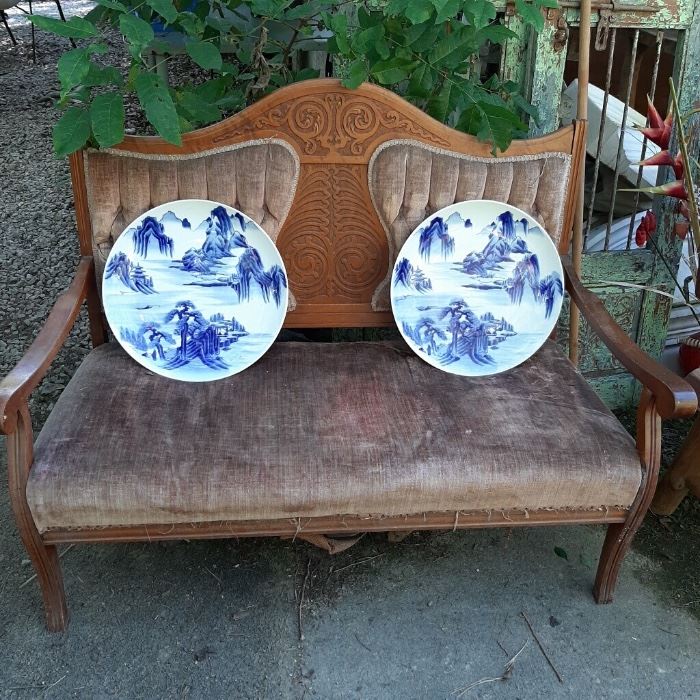 Loveseat and collector plates