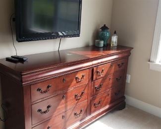 6 Drawer Dresser cherry wood. Drawer lined with custom felt.  $250