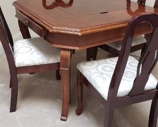 Game Table solid cherry wood, dining table, kitchen table 4 chairs.  $300