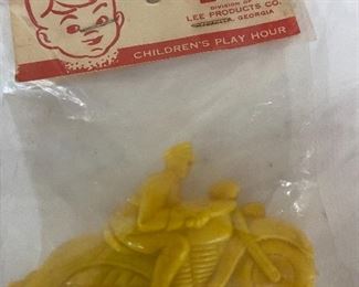 Old Serv-A-ToyPlastic Motorcycle and Rider Whistle
