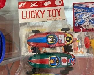 3 Tin Litho Racers in Original Package(Japan)
