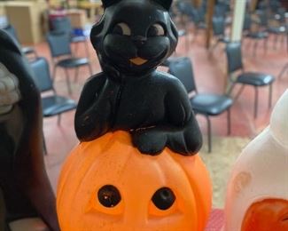 Black Cat and Pumpkin Blow Mold