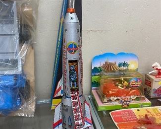 Russian Tin Litho Rocket Ship in Box