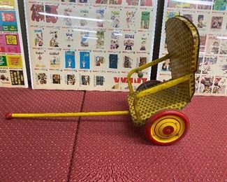 Chein Metal Pull Behind Doll Cart