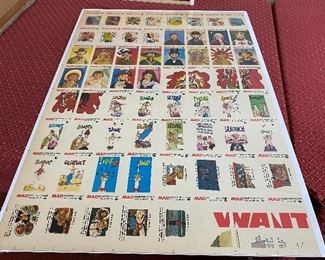 Uncut Sheet Mad Cards and Stickers