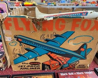 Large Remco Flying Fox Jet Prop Airliner with Box