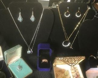 Sterling silver necklaces and earrings 