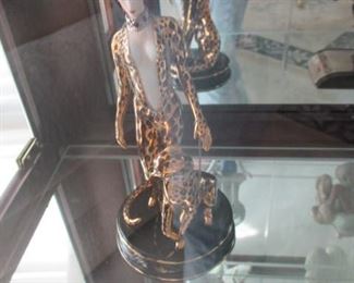 Franklin Mint House of Erte 'Leopard' Porcelain Figure - Ltd Edition Figurine