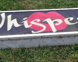 Whispers Electric Aluminum Framed Retail Sign 41" x 123" x 9.5"