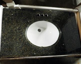 Tuf Built Granite Bathroom Vanity Top 37" x 22" With White Sink Bowl Ready To Install Color-Uba Tuba New In Box