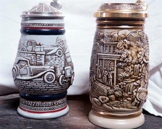 Avon Hand Crafted Brazilian Pottery Steins With Metal Lids, Qty 2