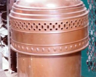 Copper Waste Can With Lid, 28"x15"