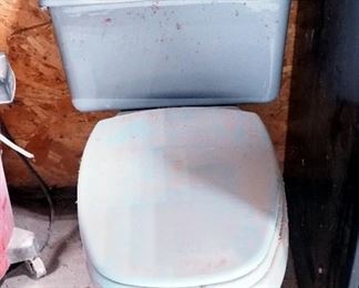 Vintage Blue Porcelain Toilet