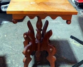 Vintage Solid Wood Accent Table 24"x16"x15" And Decorative Side Table 21"x20"x20"