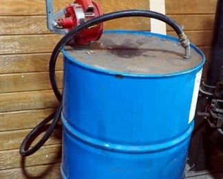 Fill-Rite Heavy Duty Piston Hand Pump With 50 Gallon Metal Barrel