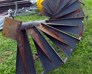 Steel, Spiral Staircase, Approximately 10' tall x 56"