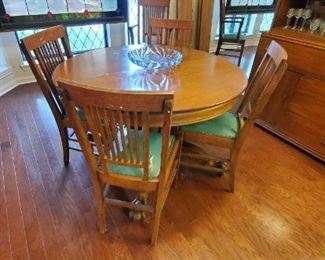 Antique dining table and chairs - circa 1911
