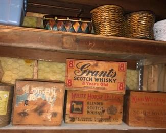 Vintage whiskey crates, lifetime supply of jute twine