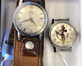 More watches: Bucherer 21 jewel Automatic Incabloc, 17 jewel Mickey Mouse watch
