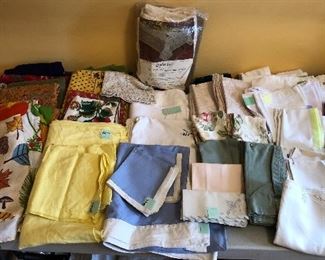 Tablecloths & napkins - mix of vintage & newer