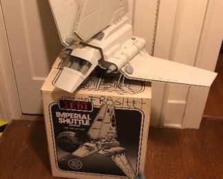 Vintage Kenner Star Wars “Return of the Jedi” Imperial Shuttle vehicle with original box + ROTJ B-wing fighter (no box)