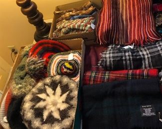 Accessories: Icelandic wool hat, Scottish tags, gloves, Paul Smith striped scarf, Nordstrom cashmere scarf (new with tag)