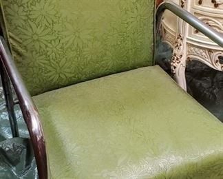 Green vinyl and chrome  chair